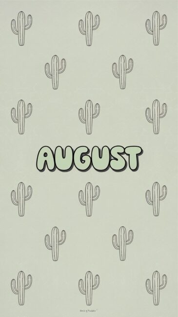 Cactus Aesthetic August Wallpapers
