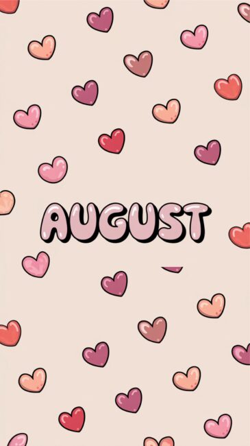 Cute Hearts August Summer Wallpapers