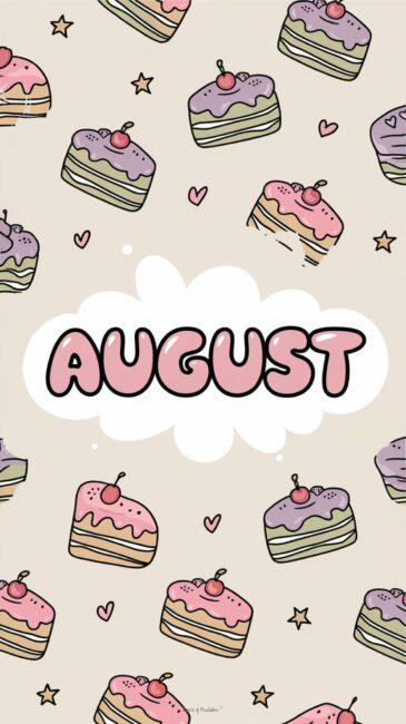 Cute Pastel Cakes August phone wallpapers