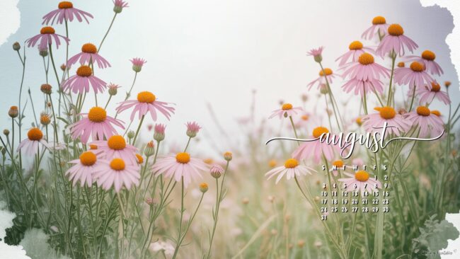 Daisy-august-wallpaper-with-calendar-for-computer