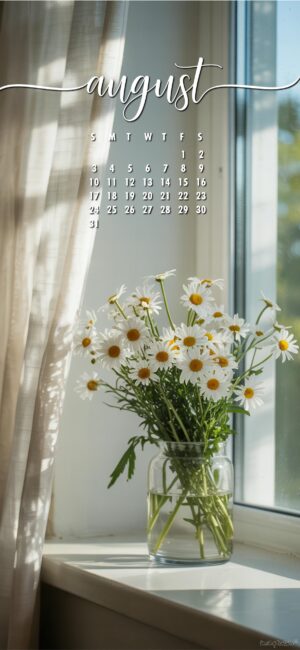 Daisy-floral-august-calendar-lockscreen
