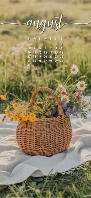 Floral-august-summer-calendar-wallpaper-phone