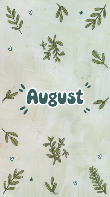 Minimalist Botanical August phone wallpapers