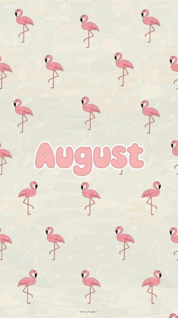 Pink Flamingo Pastel August Wallpapers