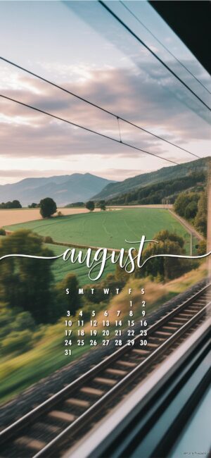 Train-simple-august-calendar-wallpaper-phone