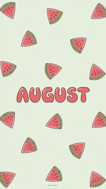 Watermelon Slices Aesthetic August Wallpapers