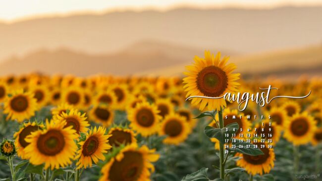 sunflower-august-calendar-wallpaper