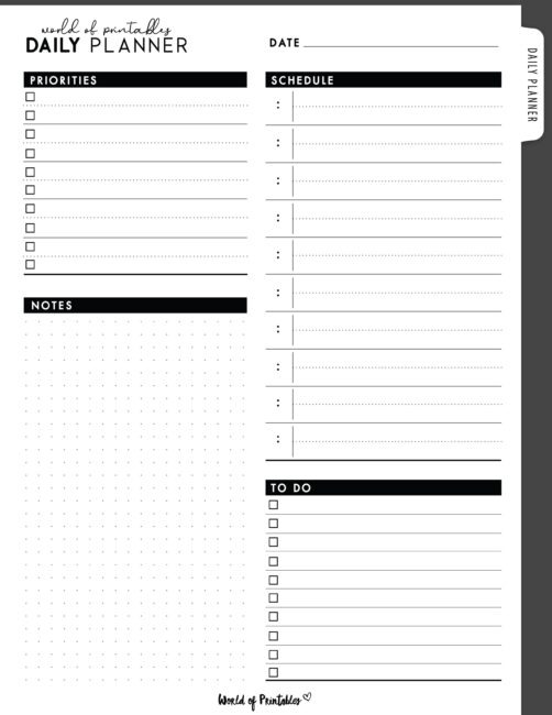 Printable Daily Planner 01