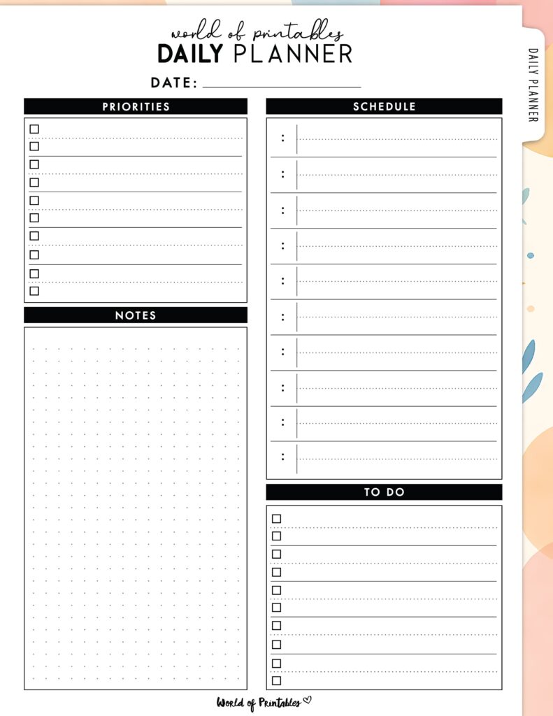 Printable Daily Planner 09