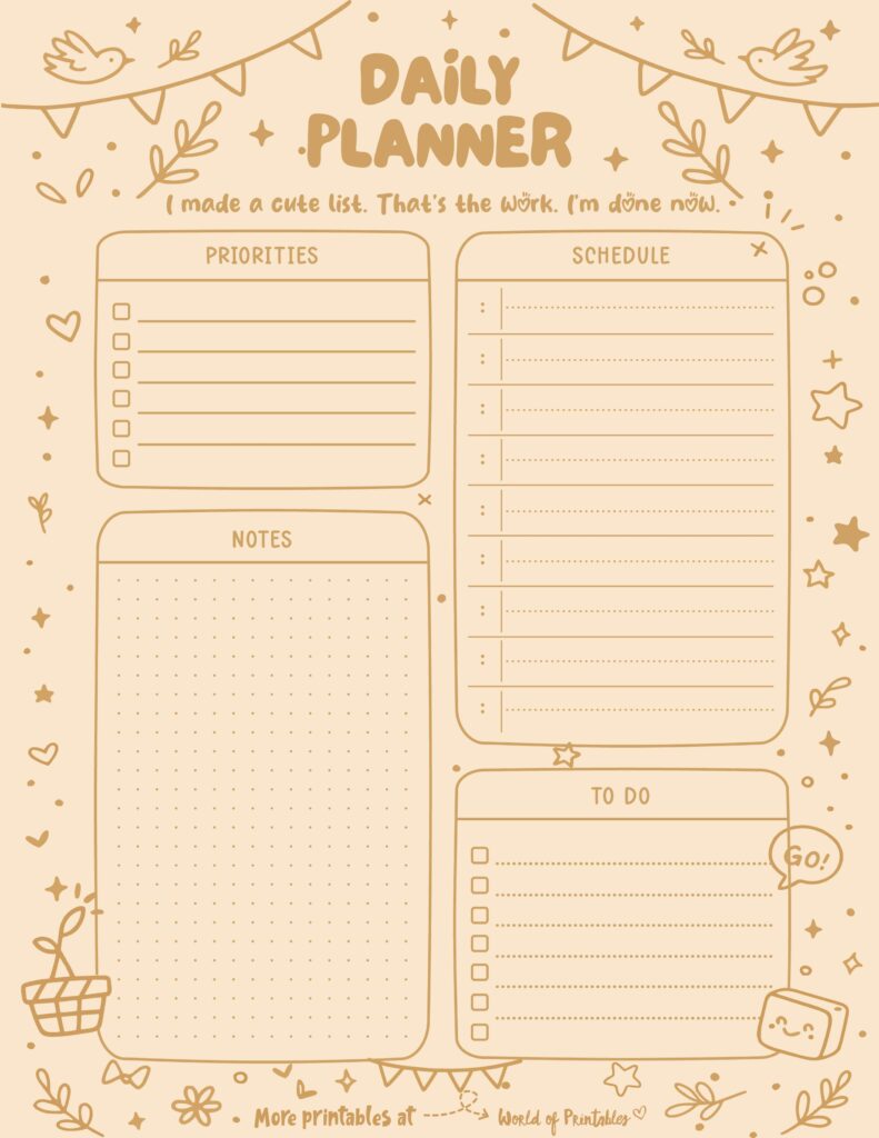 Printable Daily Planner 50