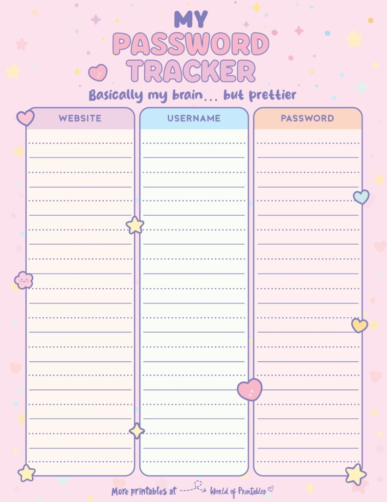 Printable Password Tracker-32