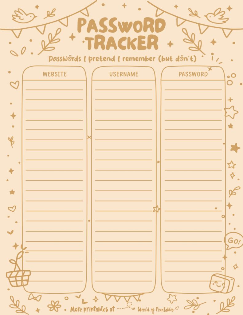 Printable Password Tracker-50