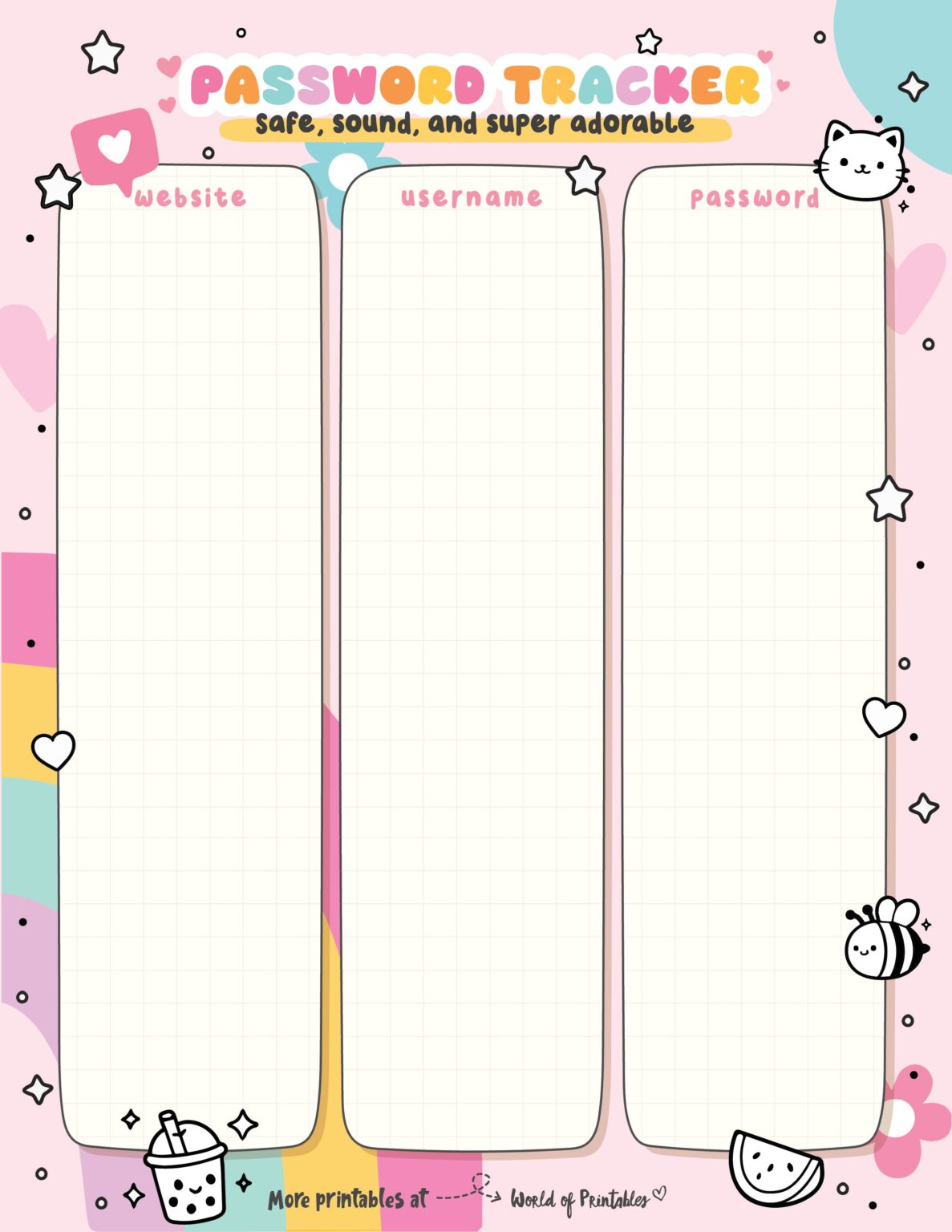 Printable Password Trackers - World of Printables