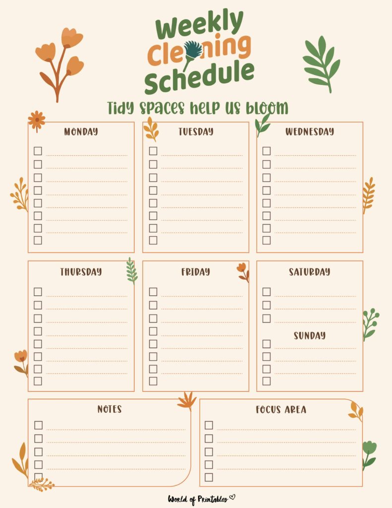Printable Weekly Cleaning Schedule-01