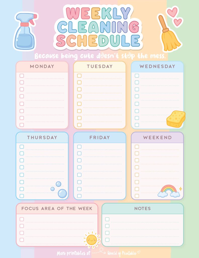 Printable Weekly Cleaning Schedule-105