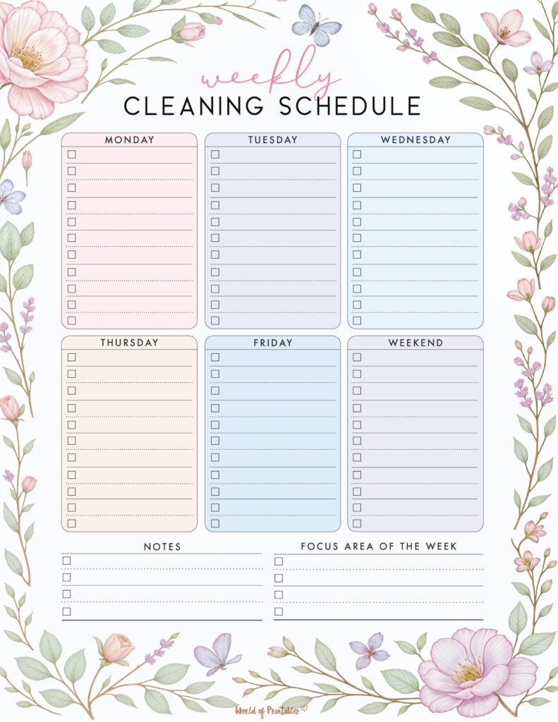 Printable Weekly Cleaning Schedule-107