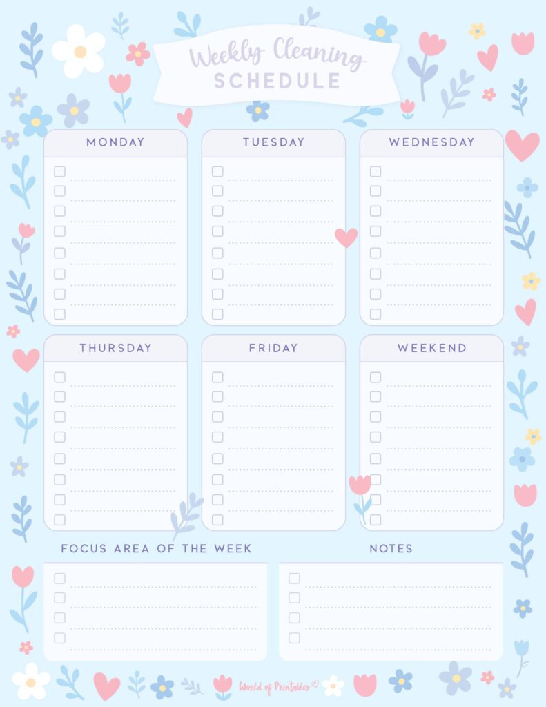 Printable Weekly Cleaning Schedule-109