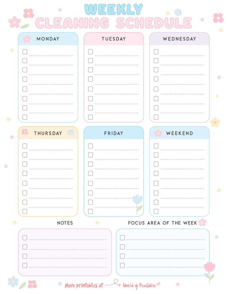 Printable Weekly Cleaning Schedule-111
