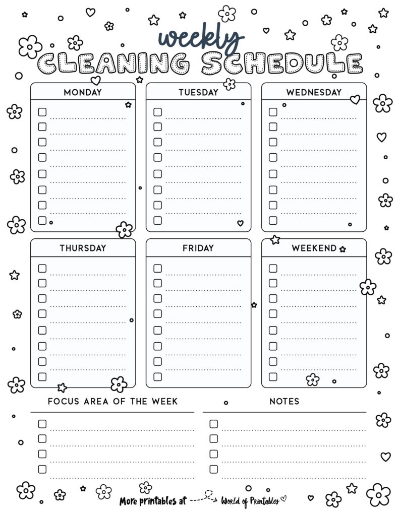 Printable Weekly Cleaning Schedule-113