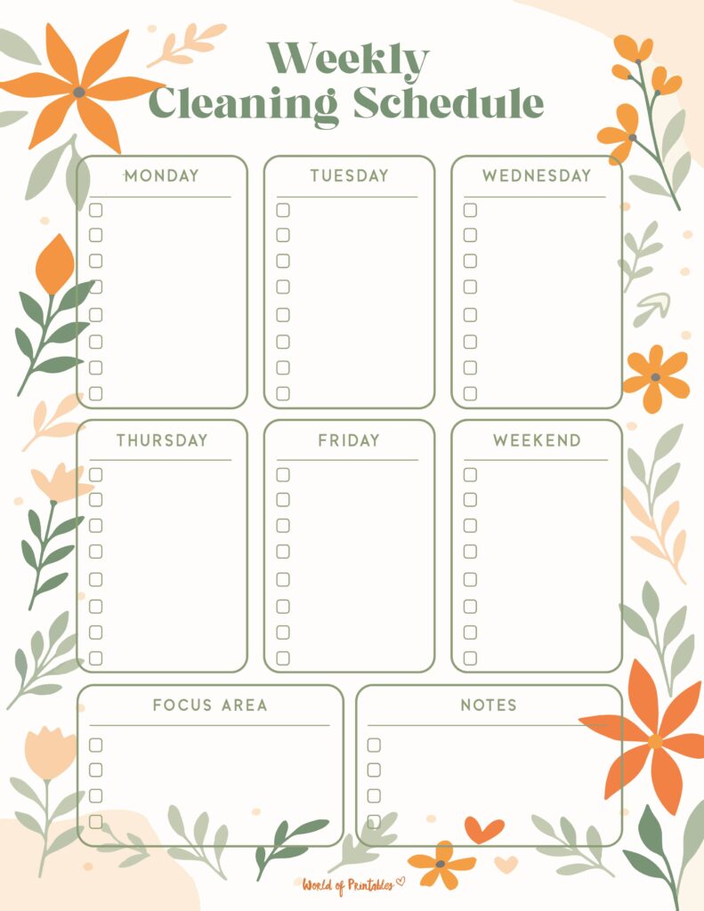 Printable Weekly Cleaning Schedule-127
