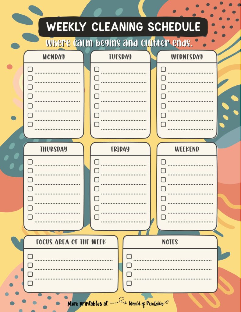 Printable Weekly Cleaning Schedule-129