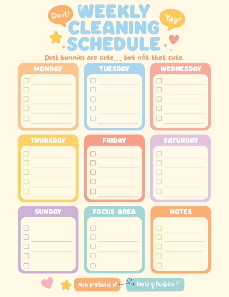 Printable Weekly Cleaning Schedule-131