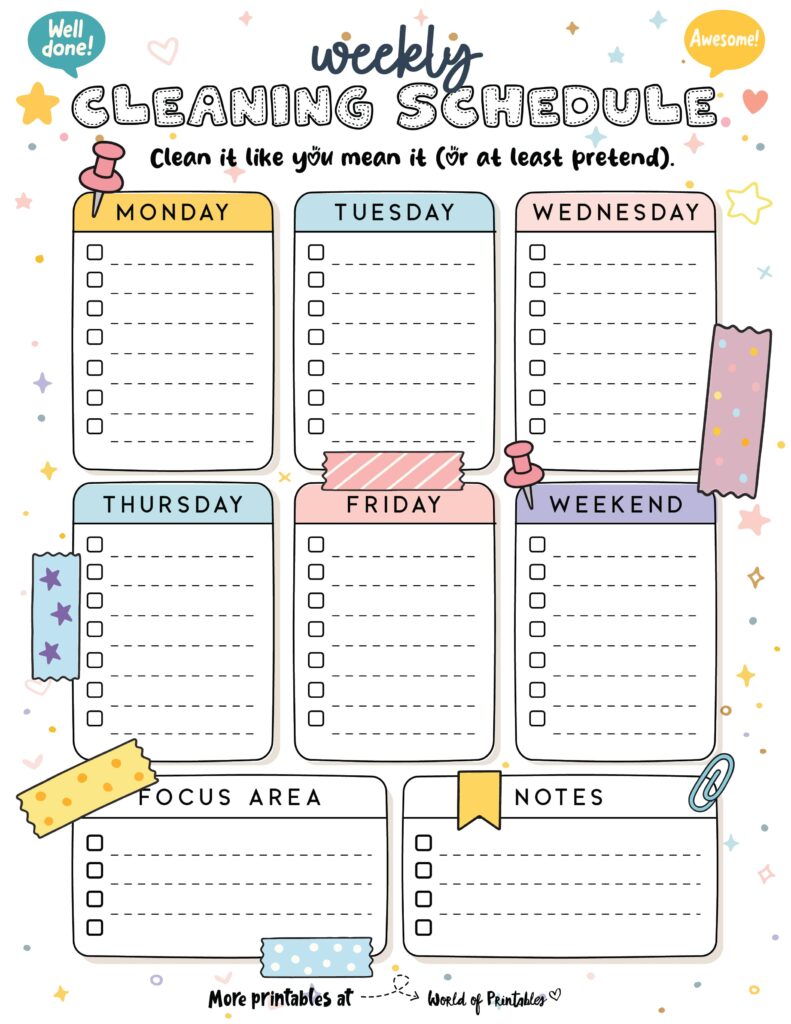 Printable Weekly Cleaning Schedule-133