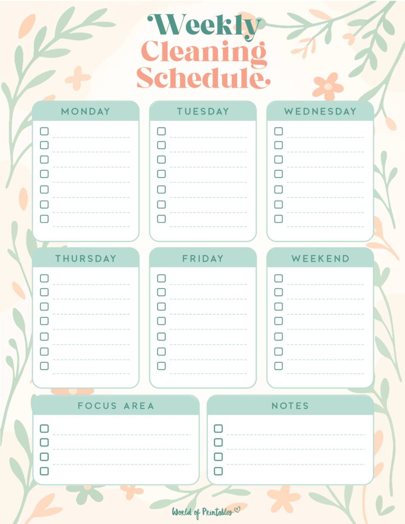 Printable Weekly Cleaning Schedule-136