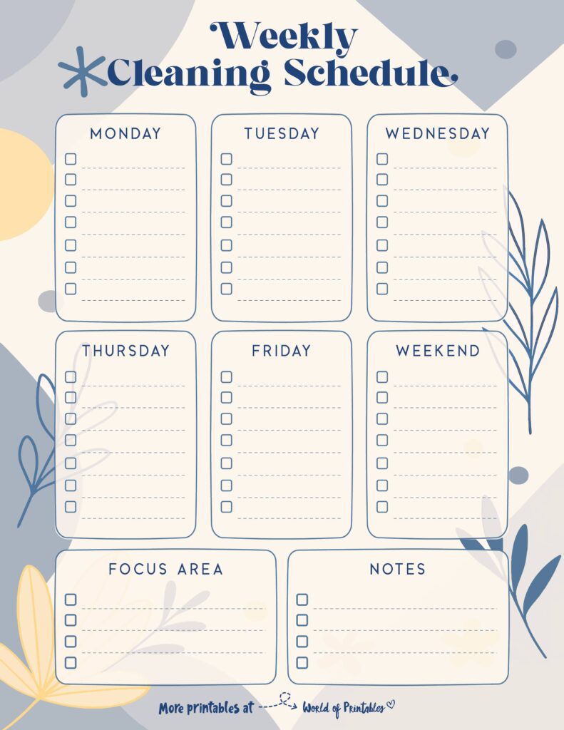 Printable Weekly Cleaning Schedule-137