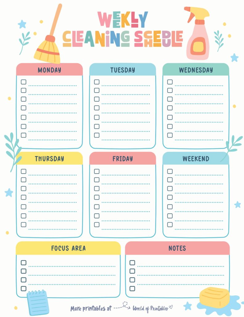 Printable Weekly Cleaning Schedule-138