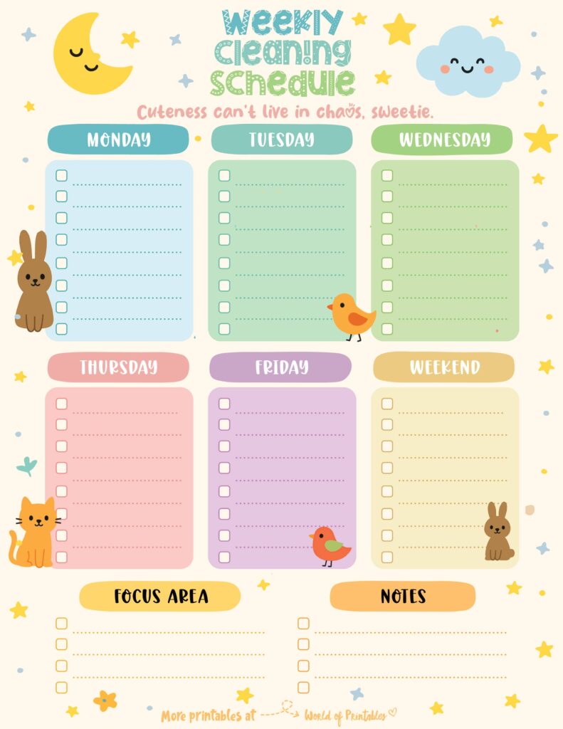 Printable Weekly Cleaning Schedule-141