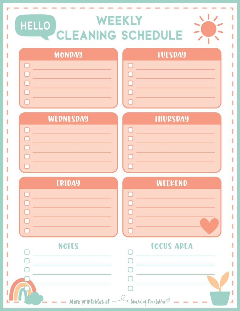 Printable Weekly Cleaning Schedule-142