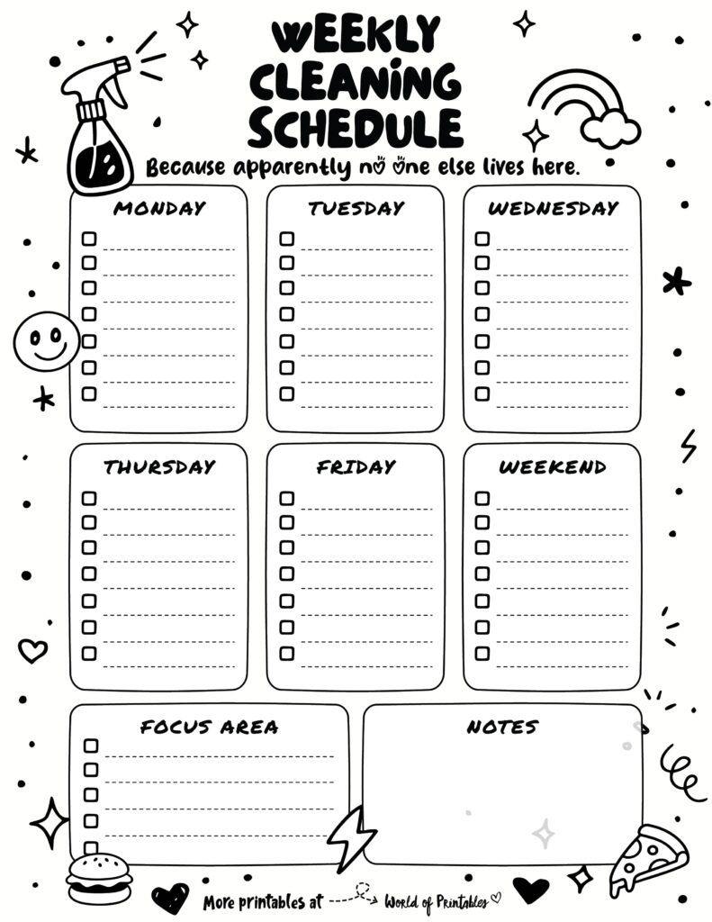 Printable Weekly Cleaning Schedule-144