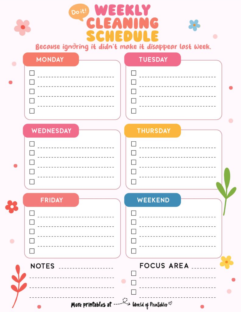 Printable Weekly Cleaning Schedule-147