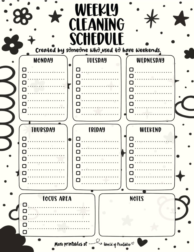 Printable Weekly Cleaning Schedule-148