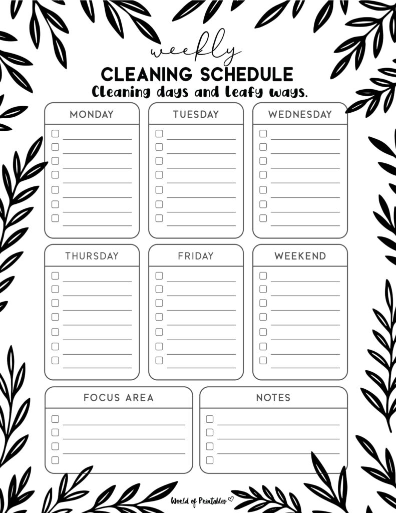 Printable Weekly Cleaning Schedule-151