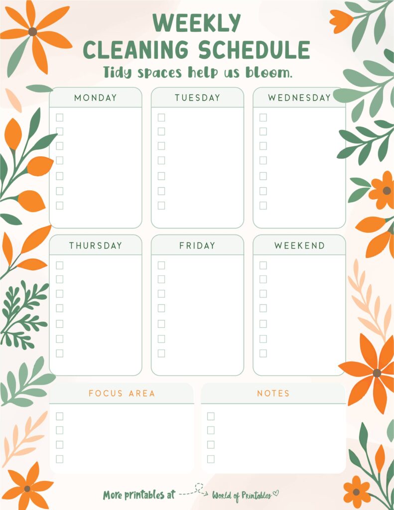 Printable Weekly Cleaning Schedule-155