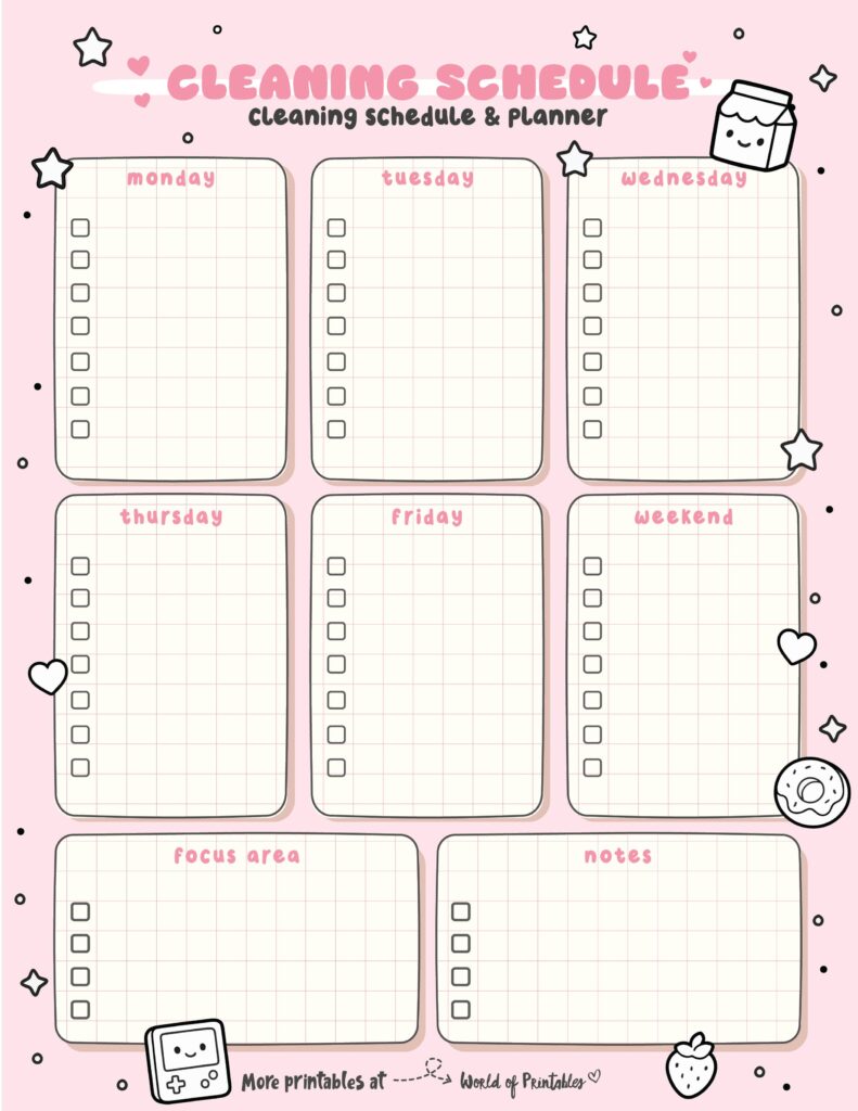 Printable Weekly Cleaning Schedule-166