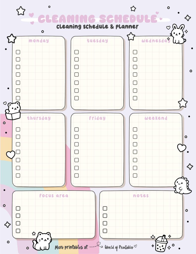 Printable Weekly Cleaning Schedule-168