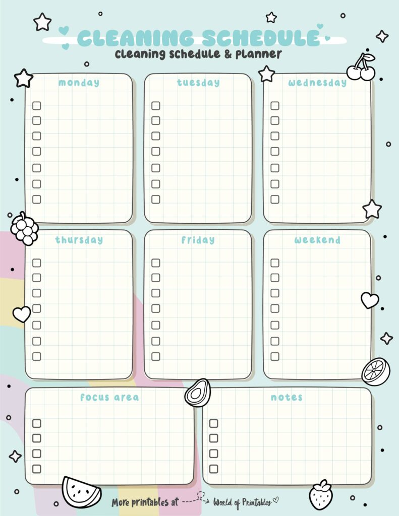 Printable Weekly Cleaning Schedule-169