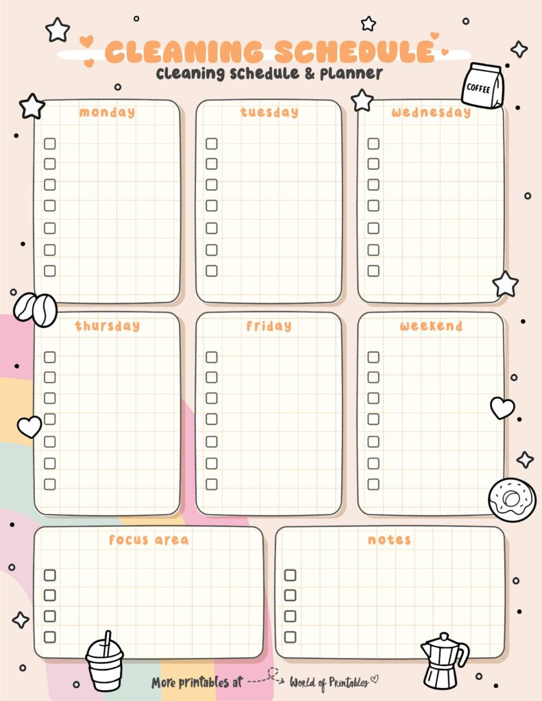 Printable Weekly Cleaning Schedule-170