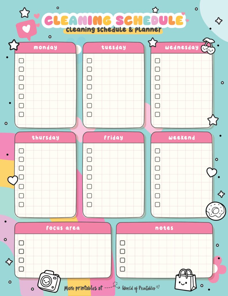 Printable Weekly Cleaning Schedule-172