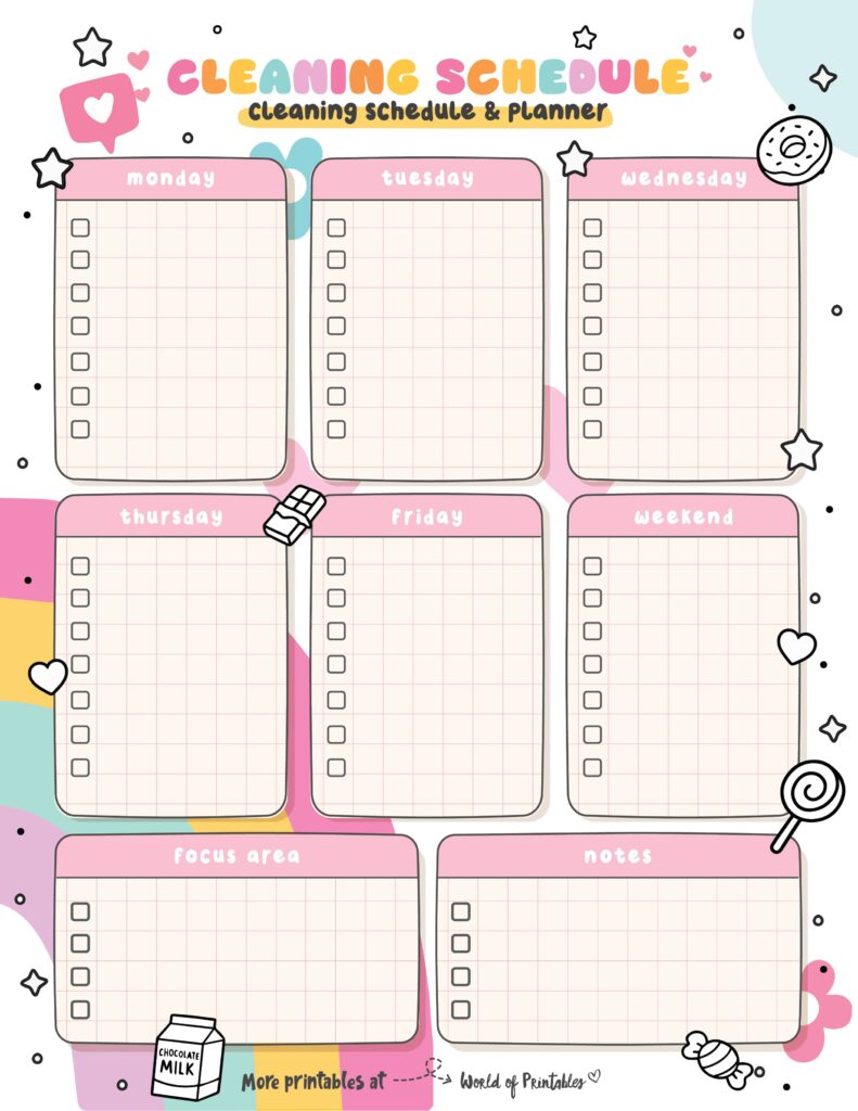 Printable Weekly Cleaning Schedule-173