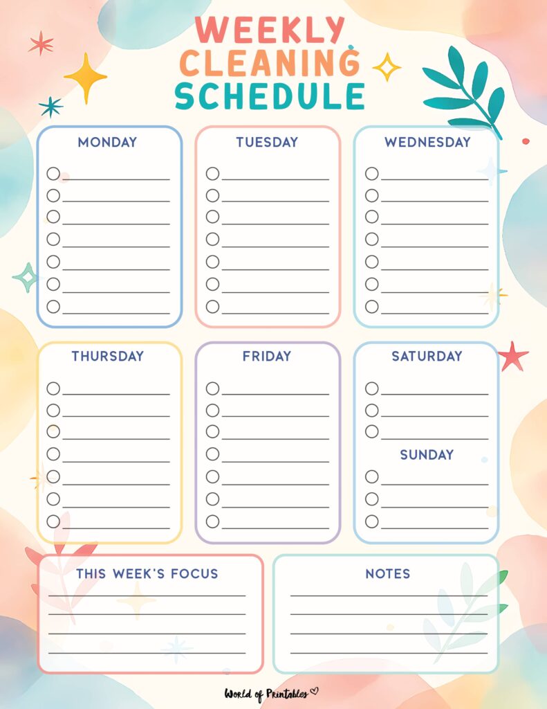 Printable Weekly Cleaning Schedule-19