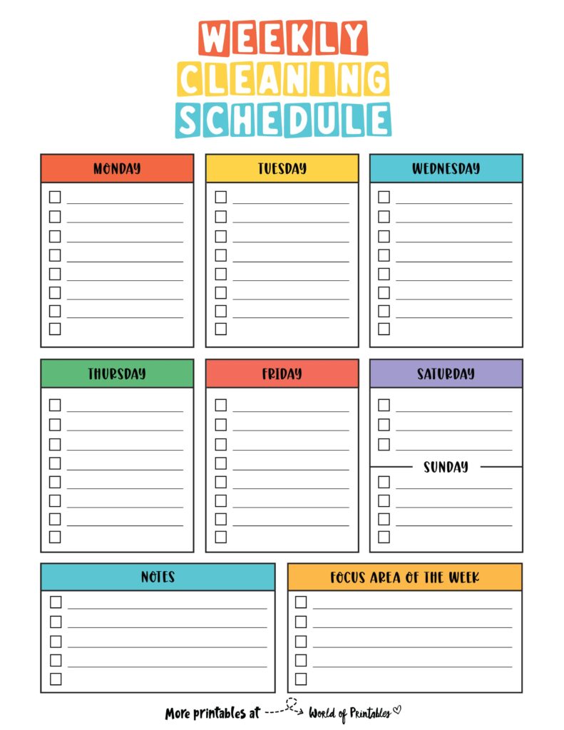 Printable Weekly Cleaning Schedule-24
