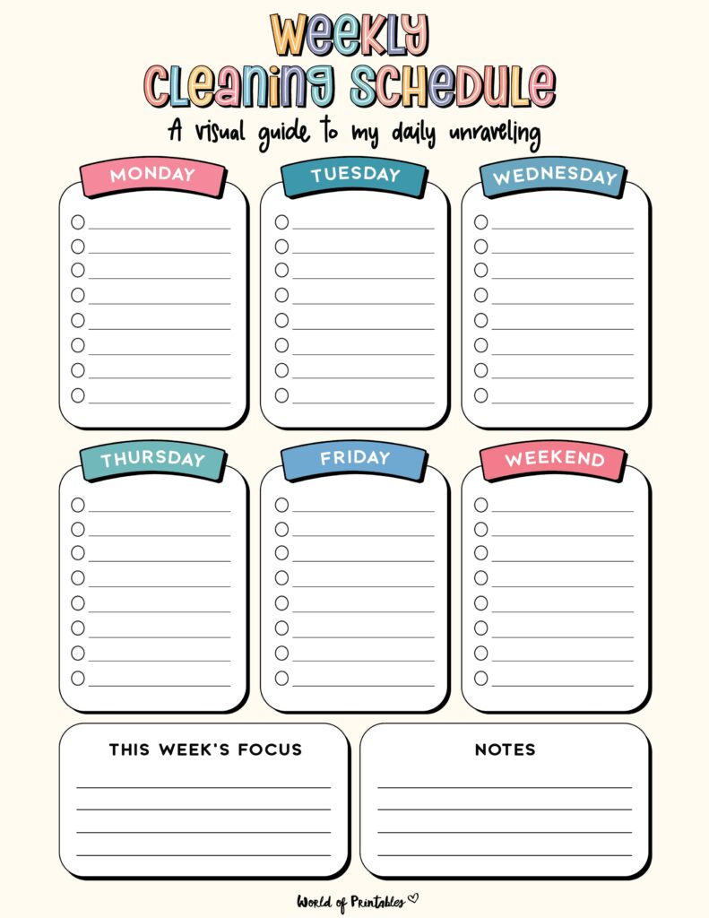 Printable Weekly Cleaning Schedule-30