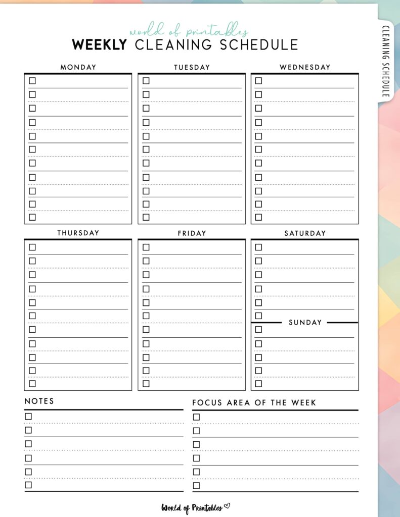 Printable Weekly Cleaning Schedule-49