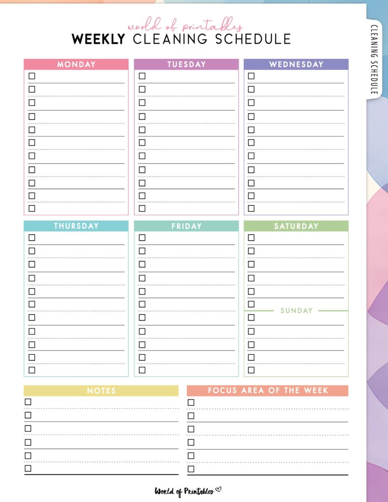 Printable Weekly Cleaning Schedule-52