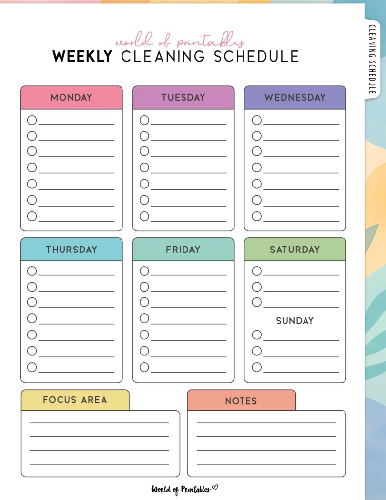 Printable Weekly Cleaning Schedule-53