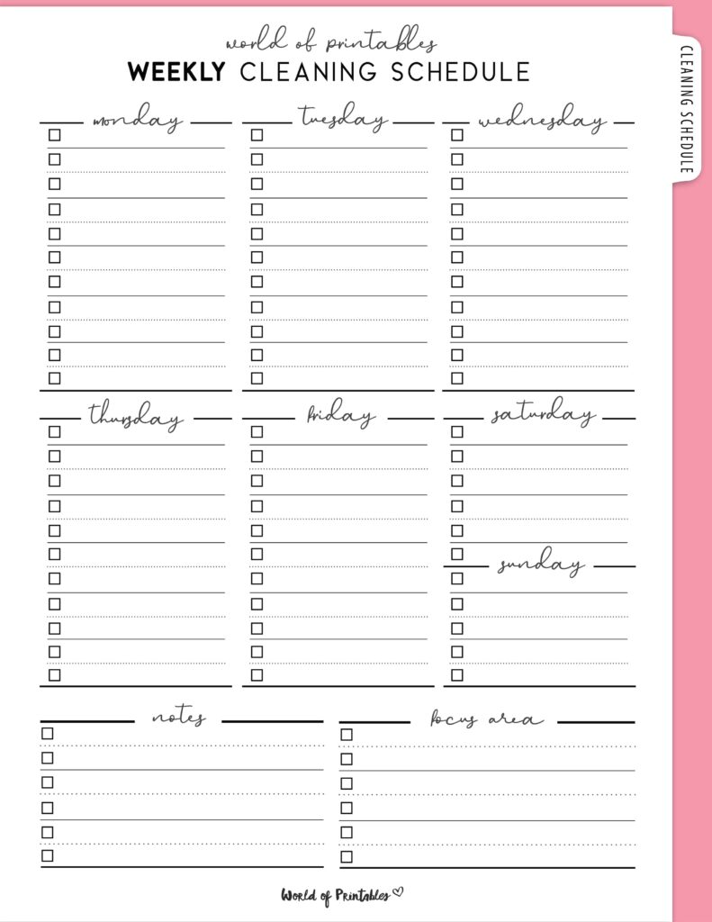 Printable Weekly Cleaning Schedule-70